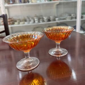 Par de copas carnival glass para postre