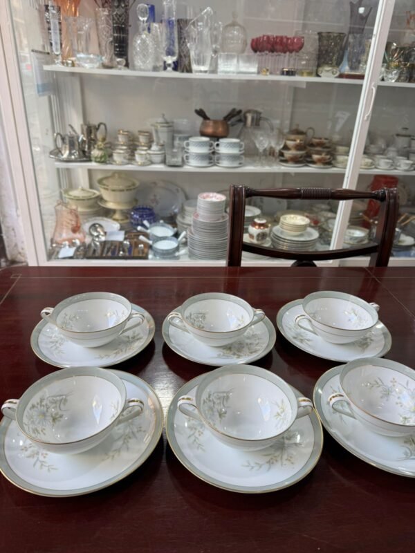 Juego de 6 consomeras con platos porcelana NORITAKE - Image 4
