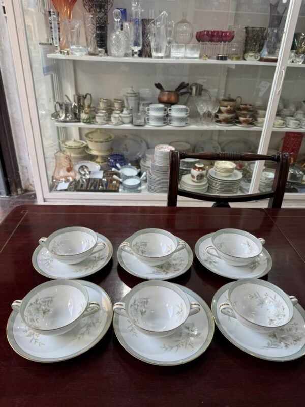Juego de 6 consomeras con platos porcelana NORITAKE - Image 5