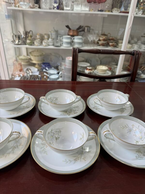 Juego de 6 consomeras con platos porcelana NORITAKE - Image 2
