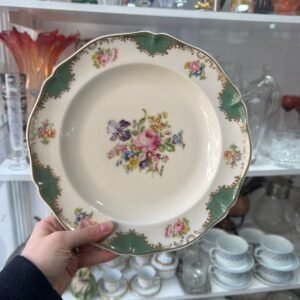 Plato porcelana limoges pintado a mano con oro