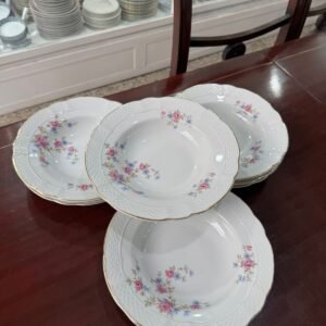 Juego de 8 platos hondos porcelana verbano