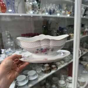 Salsera con fuente porcelana verbano
