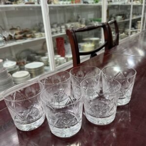 Juego de 6 vasos de cristal súper tallado para whisky