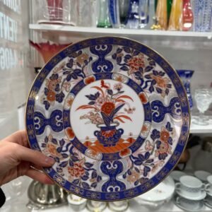 Plato porcelana tsuji pintado a mano con oro