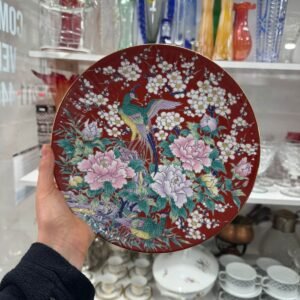 Plato porcelana tsuji pintado a mano con oro