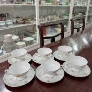 Juego de 6 dúos de té porcelana tsuji