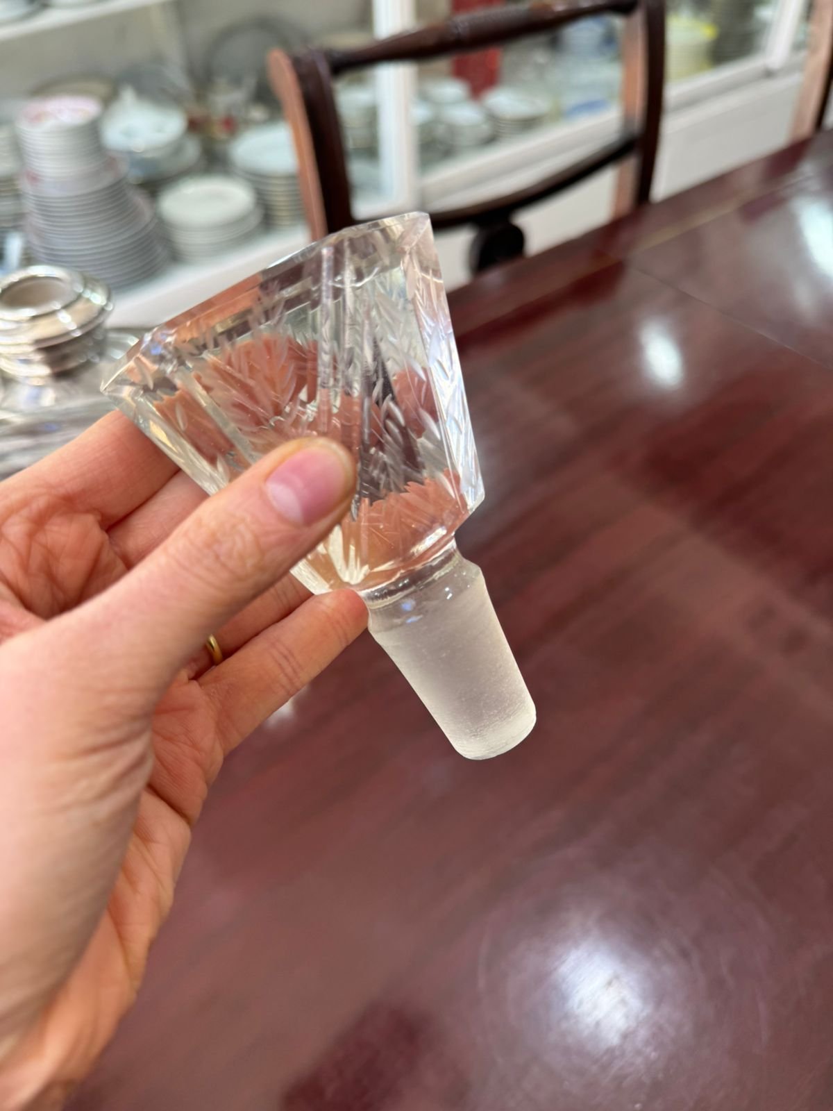 Botellón de cristal súper tallado pico plata 925 - Image 3