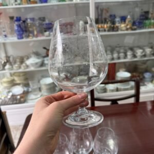 Set de 5 copones de cristal grabados al ácido de muy buen tamaño