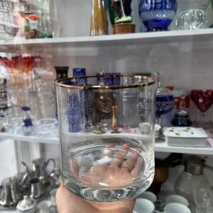 Hielera de cristal con guarda en oro