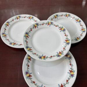 Set de 4 platos playos porcelana verbano 70´S