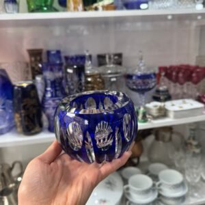 Cenicero cristal súper tallado azul