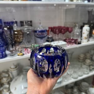 Cenicero cristal súper tallado azul