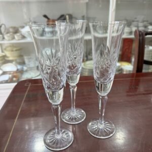 Set de 3 copas de cristal súper tallado para champagne