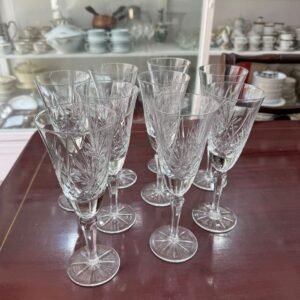 Juego de 9 copas de cristal súper tallado para agua o vino