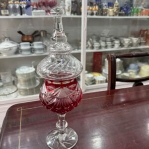 Caramelera de cristal súper tallado rubi