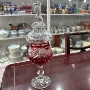 Caramelera de cristal súper tallado rubi