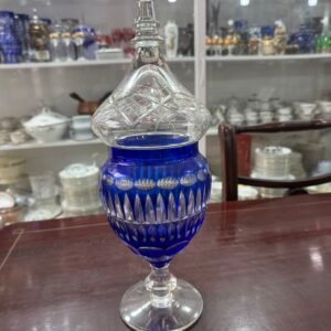 Caramelera de cristal súper tallado azul