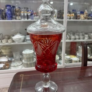 Potiche cristal súper tallado rubi