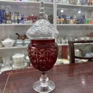 Caramelera de cristal súper tallado rubi