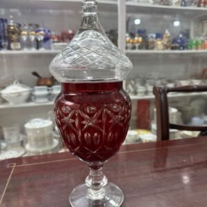 Caramelera de cristal súper tallado rubi