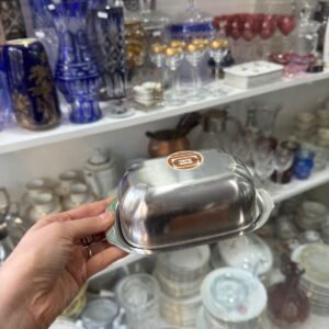 Mantequera de acero inoxidable nueva en caja sin uso