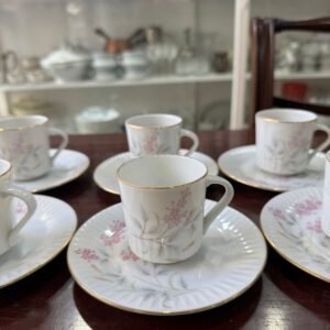 Juego de 6 dúos de café porcelana tsuji