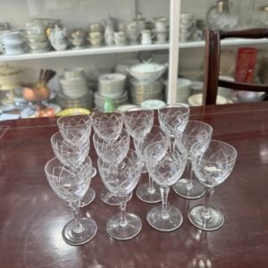 Juego de 12 copas de cristal súper tallado para licor