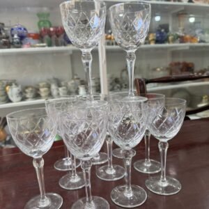 Juego de 12 copas de cristal súper tallado