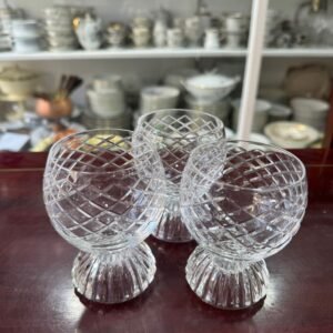 Set de 3 copas de cristal súper tallado