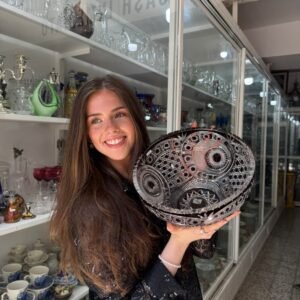 Centro de mesa de cristal súper tallado rubi