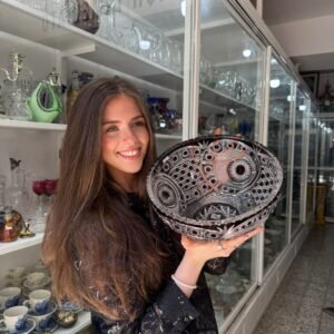 Centro de mesa de cristal súper tallado rubi