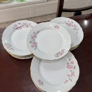Juego de 4 platos playos porcelana verbano