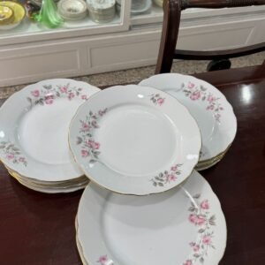 Juego de 4 platos playos porcelana verbano