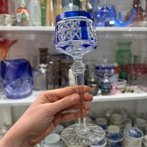 Par de copas de cristal súper talllado estilo BACCARAT