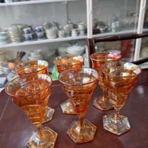 Juego de 6 copas estilo carnival glass agua o vino