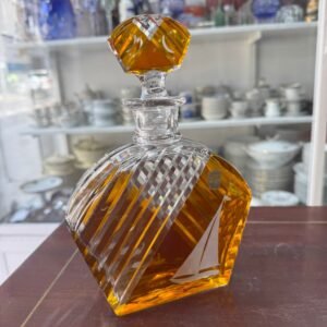 Exquisito botellón de cristal súper tallado sweden ART-DECO