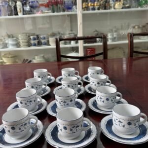 Juego de 12 dúos de café porcelana tsuji
