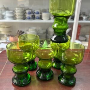 Juego de 6 vasos de diseño verdes