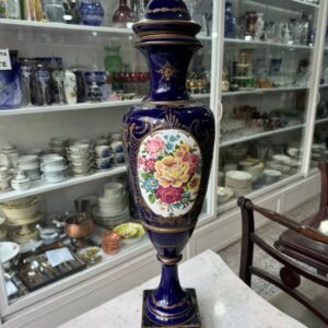 Potiche grande azul cobalto estilo sevres