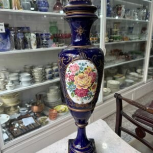 Potiche grande azul cobalto estilo sevres