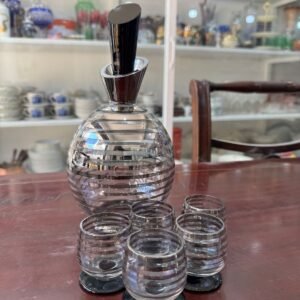Botellón con 5 copas estilo art-deco