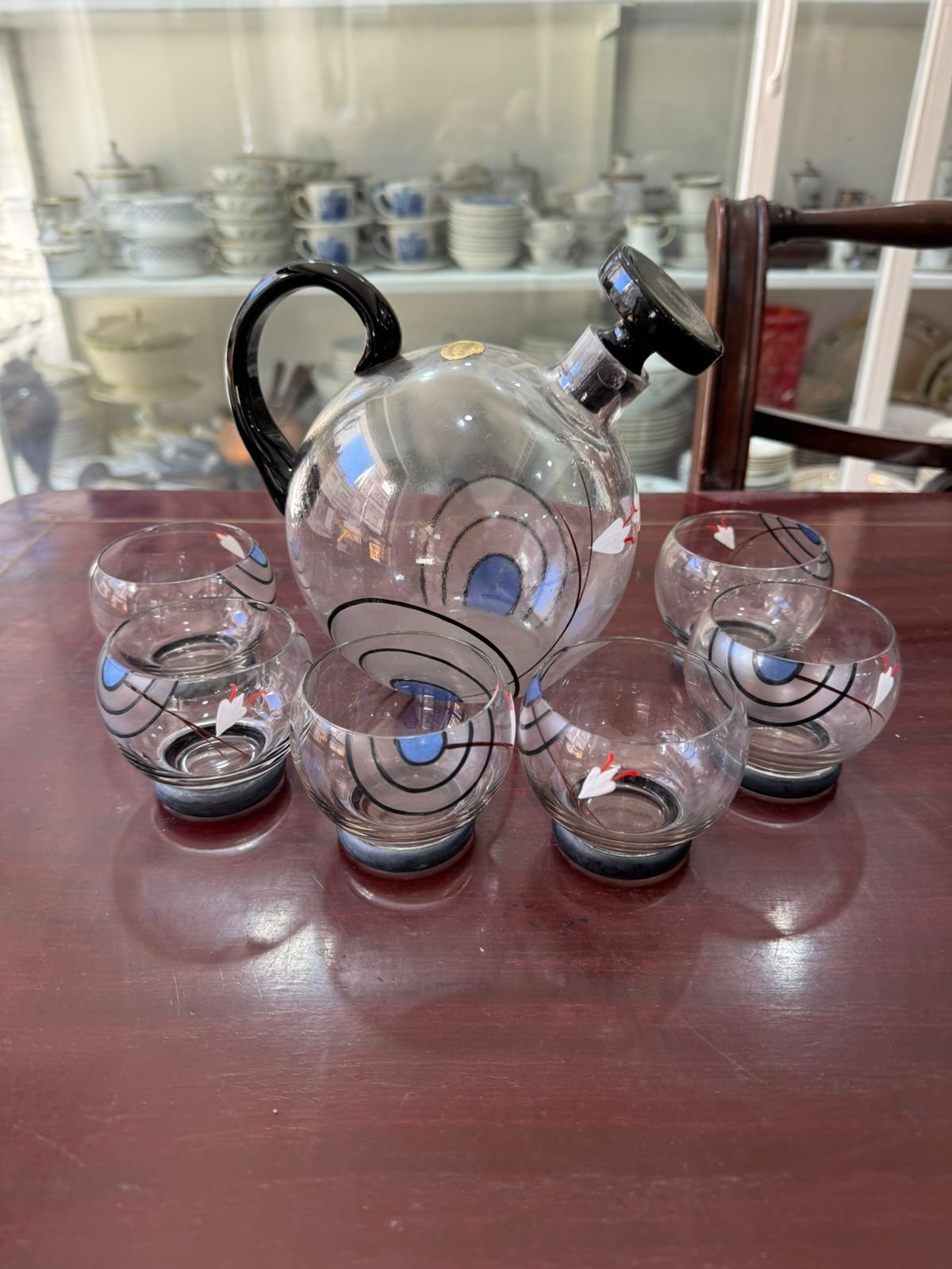 Botellón con 6 copas estilo art nouveau - Image 8