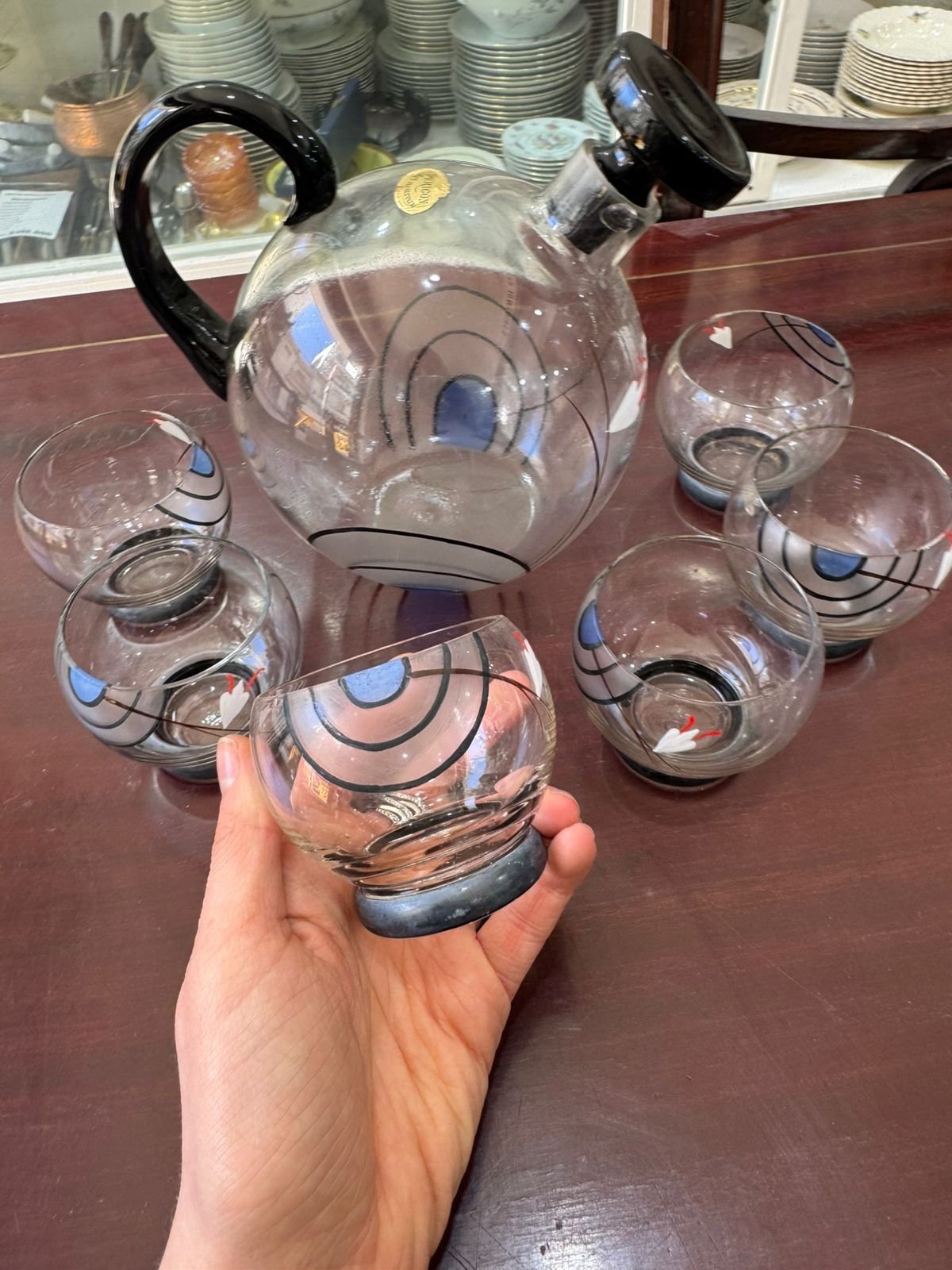 Botellón con 6 copas estilo art nouveau - Image 5