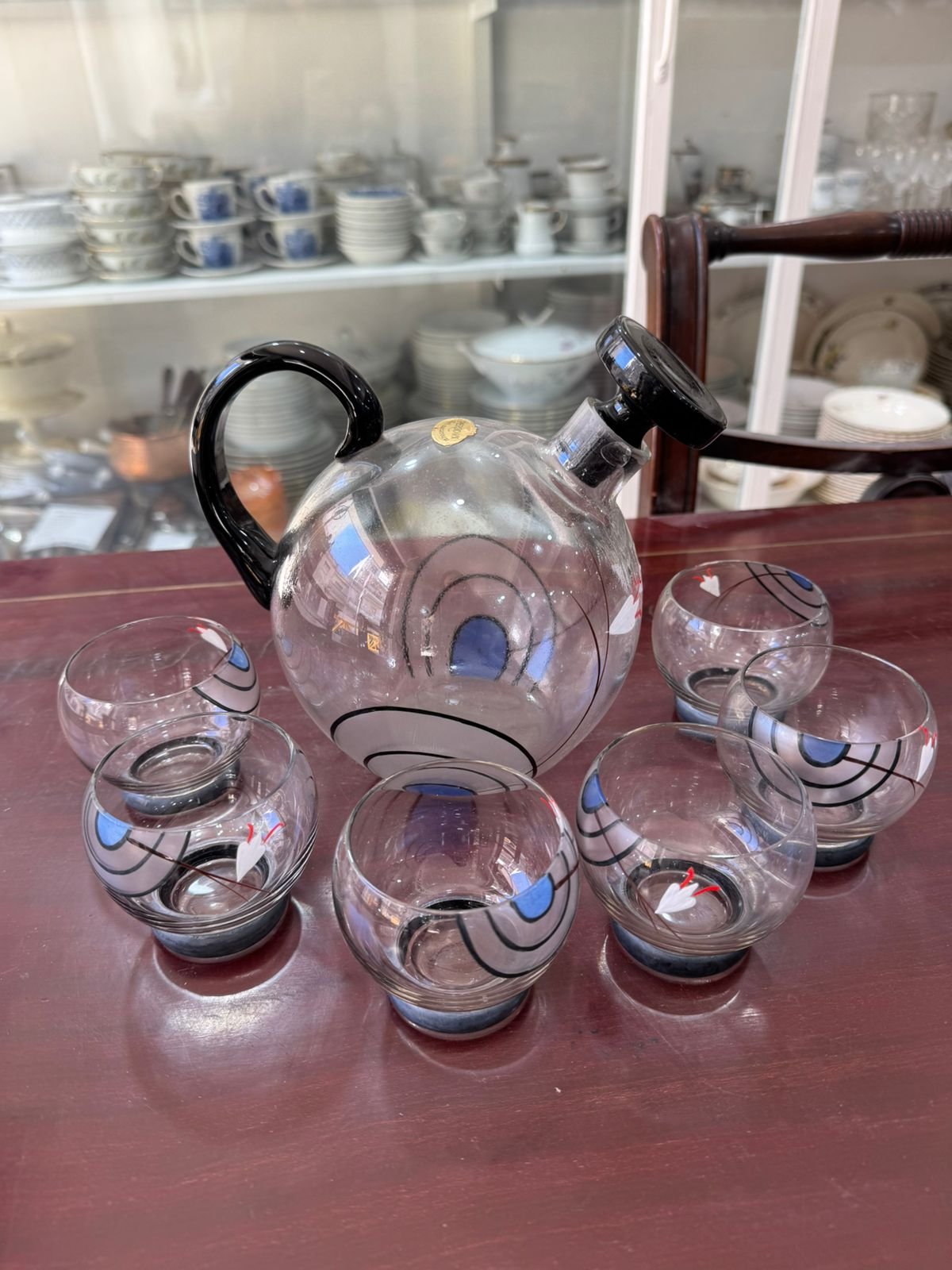 Botellón con 6 copas estilo art nouveau - Image 2