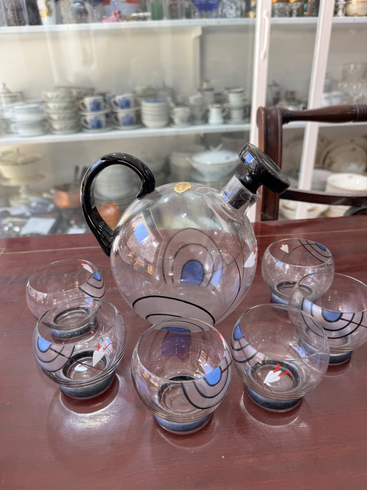 Botellón con 6 copas estilo art nouveau - Image 4