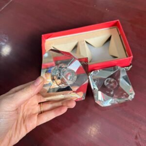 Par de candelabros de cristal