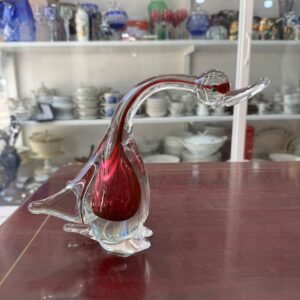 Pato de cristal de murano rosa