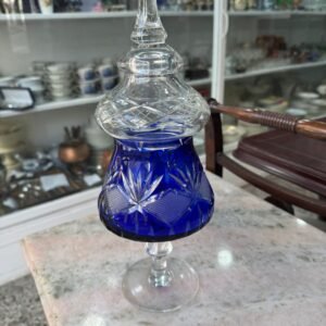 Caramelera cristal súper tallado azul