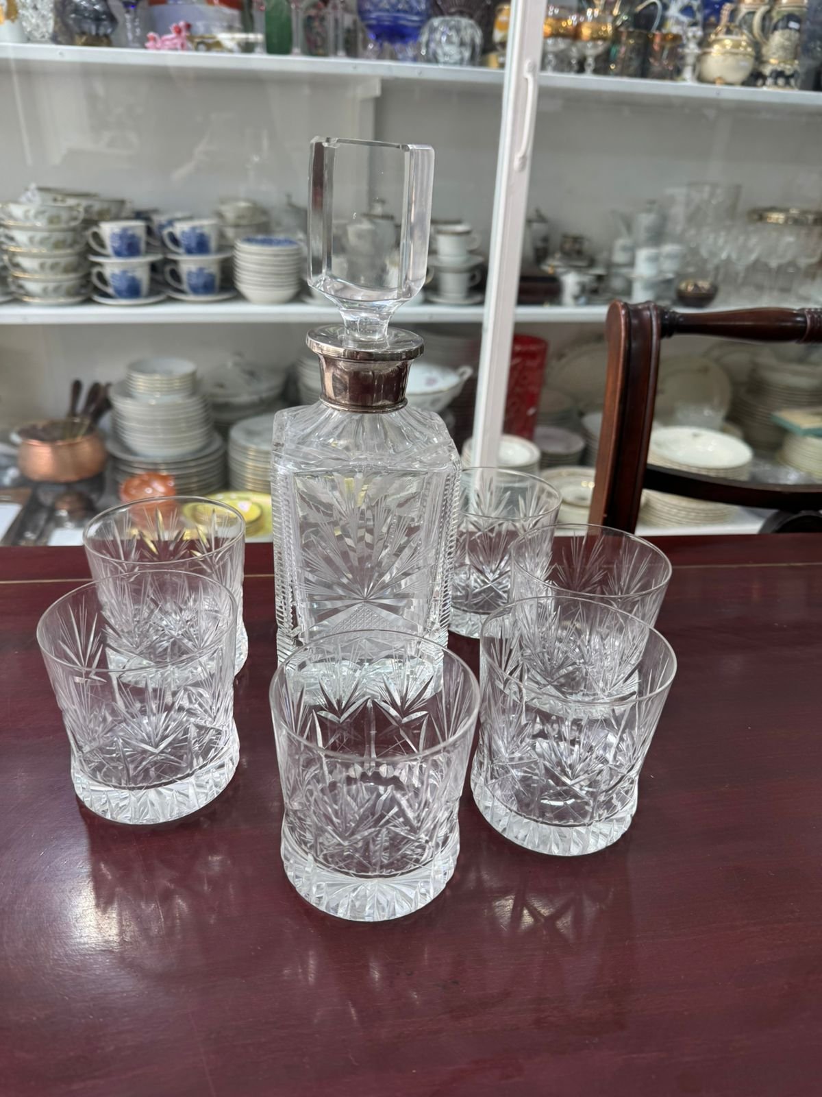 Juego de botellón con 6 vasos de cristal súper tallado para whisky - Image 2